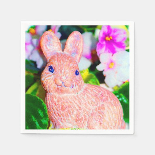 Cute Kitschy Bunny Rabbit Servet (Voorkant)