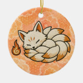 Cute Kitsune Nine Tailed Fox Japanese Folklore Keramisch Ornament (Voorkant)