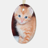 Cute Kitten 2 Foto Verticaal ovaal Keramisch Ornament (Links)