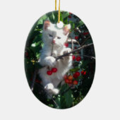 Cute Kitten 2 Foto Verticaal ovaal Keramisch Ornament (Achterkant)