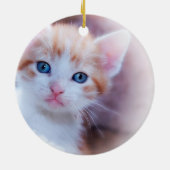 Cute Kitten 2 Photo Round Keramisch Ornament (Achterkant)