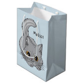 Cute Kitten, aangepaste naam en cadeautassen voor Medium Cadeauzakje (Voorkant Gekanteld)
