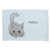 Cute Kitten, aangepaste naam en kleurloodkussen Kussensloop (Voorkant)