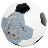 Cute Kitten, aangepaste naam en voetbal voor kleur (Drie kwart)