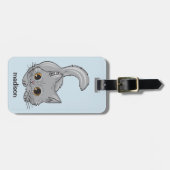 Cute Kitten aangepaste tekst en kleuren bagagelabe Bagagelabel (Voorkant horizontaal)