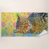 Cute kitten - abstract strandlaken (Voorkant)