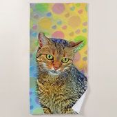 Cute kitten - abstract strandlaken (Voorkant)