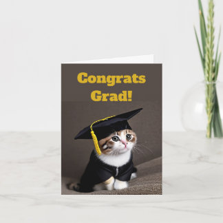 Cute Kitten Afstuderen Kaart