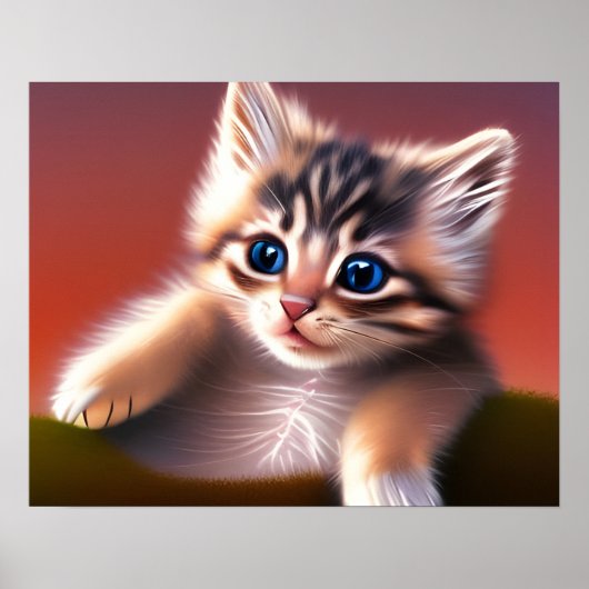 Cute Kitten AI Photo Style Poster (Voorkant)