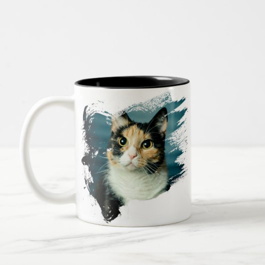 Cute Kitten Artwork Tweekleurige Koffiemok (Links)