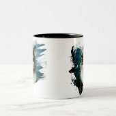 Cute Kitten Artwork Tweekleurige Koffiemok (Center)