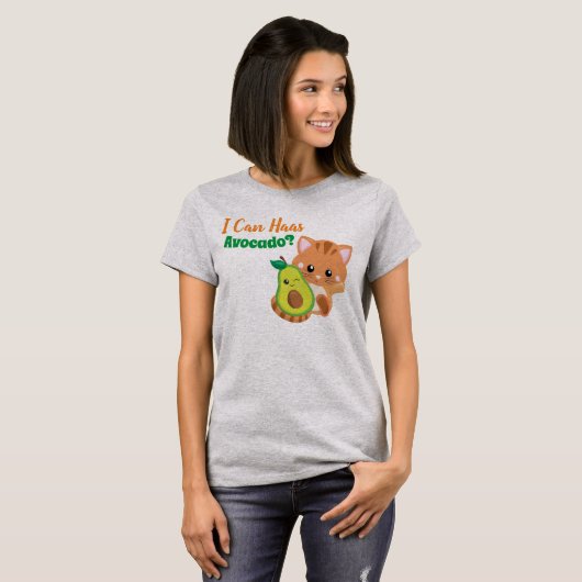 Cute Kitten Avocado Pun Shirt (Voorkant volledig)