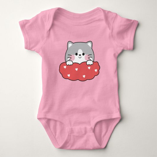 Cute Kitten Baby Girl Bodysuit – Adorable Cat Desi (Voorkant)