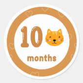 Cute Kitten Baby Maandelijkse Mijlsteen Ronde Sticker (Voorkant)