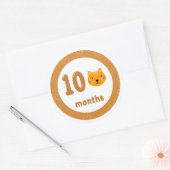 Cute Kitten Baby Maandelijkse Mijlsteen Ronde Sticker (Envelop)