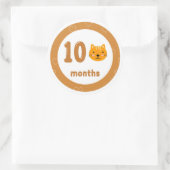 Cute Kitten Baby Maandelijkse Mijlsteen Ronde Sticker (Tas)