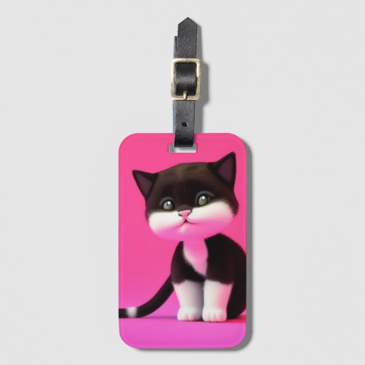 Cute Kitten Bagagelabel (Voorkant (verticaal))