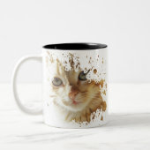Cute Kitten | Beste cadeau voor kattenbezitters Tweekleurige Koffiemok (Links)