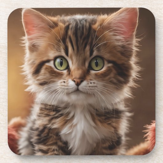 Cute Kitten Bier Onderzetter (Voorkant)