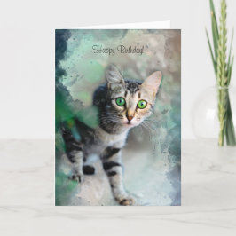 Cute Kitten Birthday Kaart uit de kat