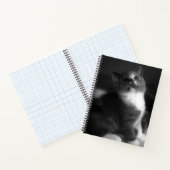 Cute Kitten Black en White Portret Photography Notitieboek (Binnen)