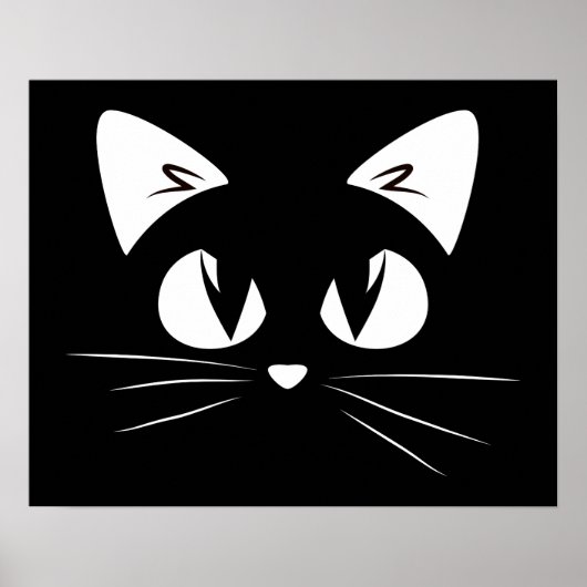 Cute Kitten Black White Funny Kitty Cat Poster (Voorkant)