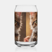 Cute Kitten Blikvorm Glas (Links)