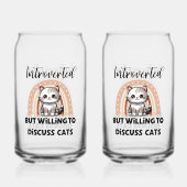 Cute Kitten Boho Rainbow "Introverted" Graphic Blikvorm Glas (Voorkant)