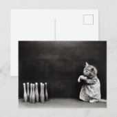 Cute  Kitten Bowling Briefkaart (Voorkant / Achterkant)