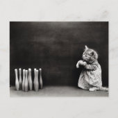 Cute  Kitten Bowling Briefkaart (Voorkant)