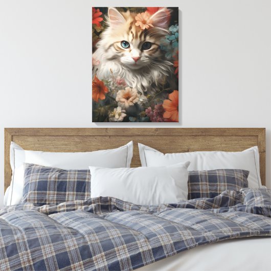 Cute kitten canvas afdruk (Insitu (Slaapkamer))