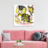 Cute Kitten Canvas Afdruk (Insitu (Woonkamer))