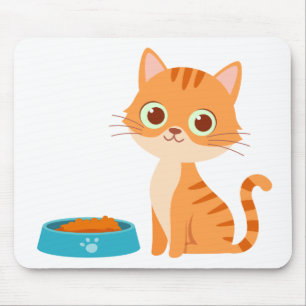 Cute Kitten Cartoon Oranje Tabby Cat Muismat