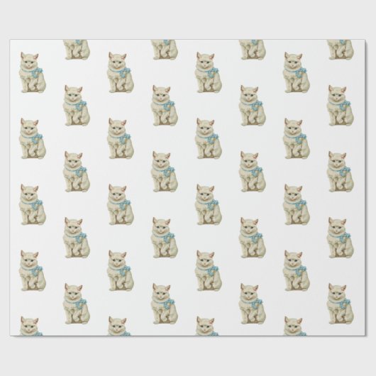  Cute Kitten Cat Cadeaupapier (Vlak)