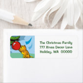 Cute Kitten Cat Custom Holiday Greep Card Label (Insitu)