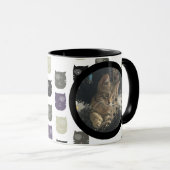 Cute Kitten Cat Faces Pet Foto Naam Mok (Voorkant rechts)