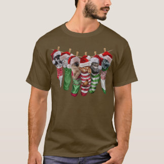 Cute Kitten Cat in de kerstfeestdag Gedekte Sokken T-shirt