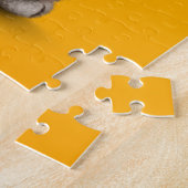 Cute Kitten Cat met Iraans vlaggenhart, geel Legpuzzel (Zijkant)