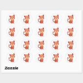 Cute Kitten Cat Oranje Tabby Kat Lover Ronde Sticker (Vel)