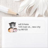 Cute Kitten Cat Return-adreslabels Etiket (Insitu)