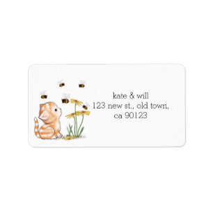 Cute Kitten Cat Return-adreslabels Etiket