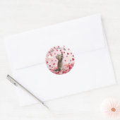 Cute Kitten Catching Valentine Heart Petals Ronde Sticker (Envelop)