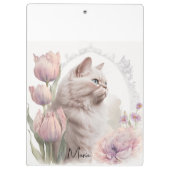 Cute Kitten Cats Floral Clipboard  Klembord (Achterkant)