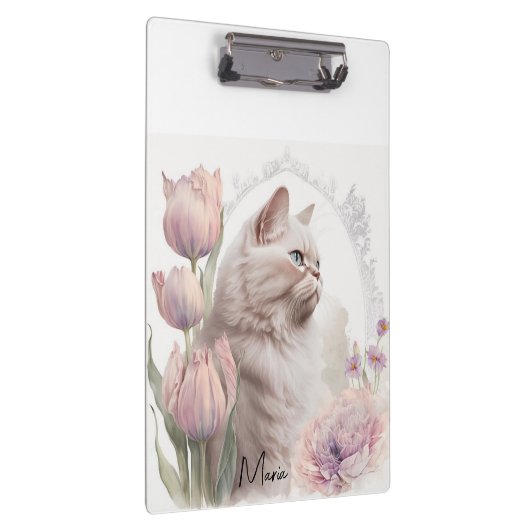 Cute Kitten Cats Floral Clipboard  Klembord (Rechts)