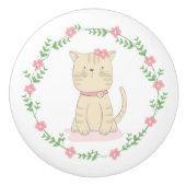 Cute Kitten Ceramic Knob. Keramische Knop (Voorkant)