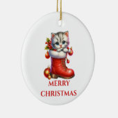 Cute Kitten Christmas Keramisch Ornament (Rechts)