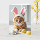 Cute Kitten Costume Portrait Card Kaart (Gele Bloem)