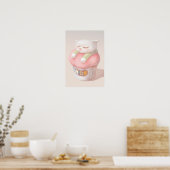Cute Kitten Cupcake Poster (Keuken)