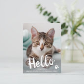 Cute Kitten Custom Cat Photo Hallo New Pet  Aankondigingskaart (Staand voorkant)