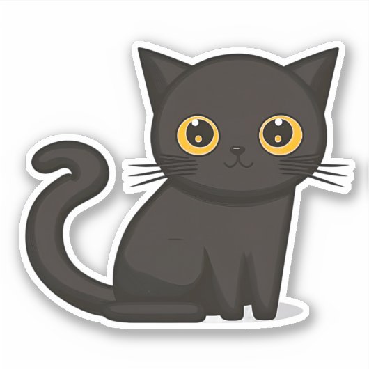 Cute Kitten Custom-Cut Vinyl Sticker (Voorkant)